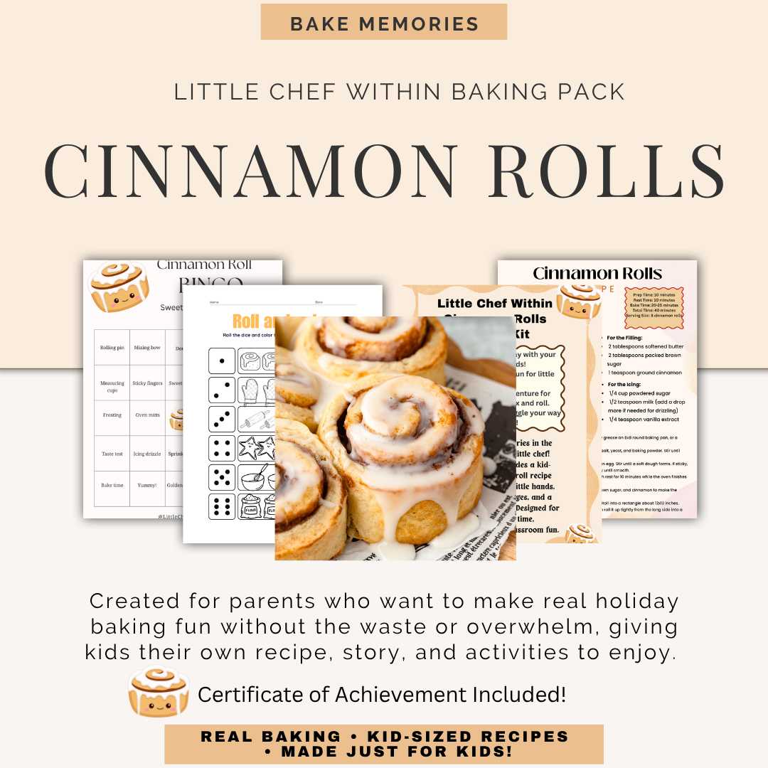 Little Chef Within Baking Fun Pack – Cinnamon Roll (15-page printable set)